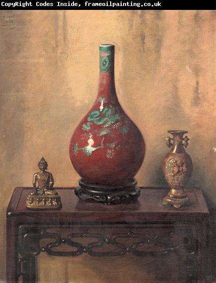 Hubert Vos Red Chinese Vase